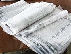 Parts of working drawings of a dressing plant